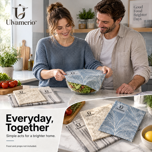 Ulvamerio BeeFresh three-piece reusable beeswax wrap set — product view 2