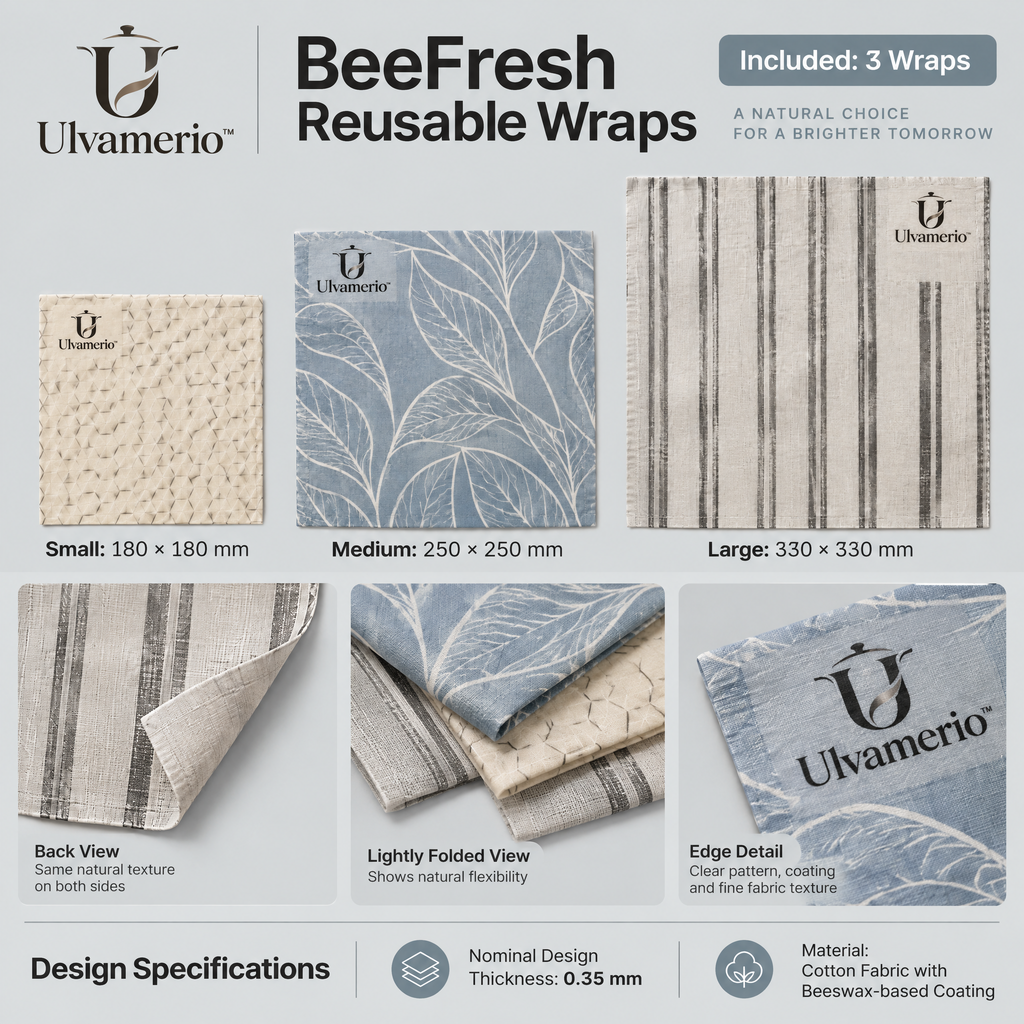 BeeFresh three-wrap set, small 180 mm, medium 250 mm and large 330 mm