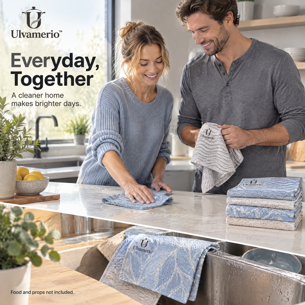 CleanWave reusable cloths for everyday kitchen wiping and drying
