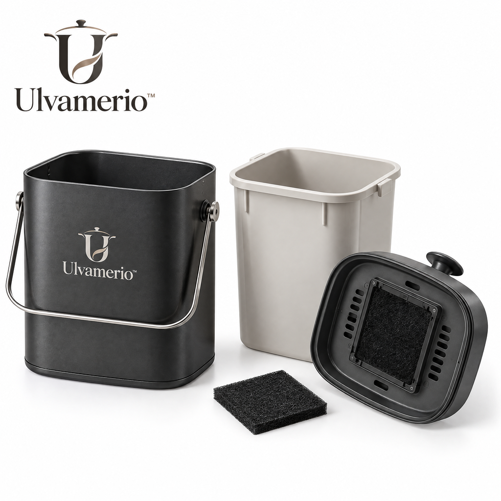 CompostMate 5 litre countertop food scrap bin with lid and swing handle