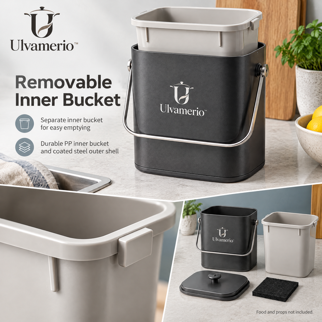 CompostMate removable inner bucket and lid details