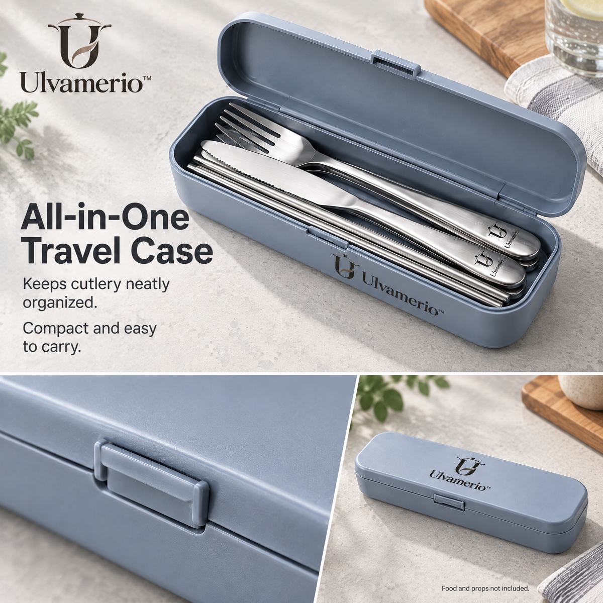 EcoBite all-in-one travel case with a secure snap buckle