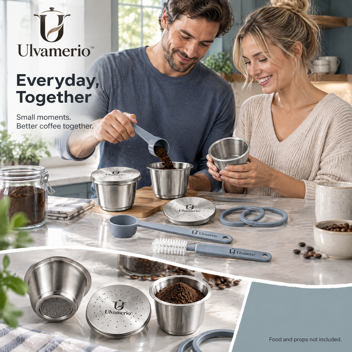 EcoPod refillable coffee capsule preparation for everyday coffee