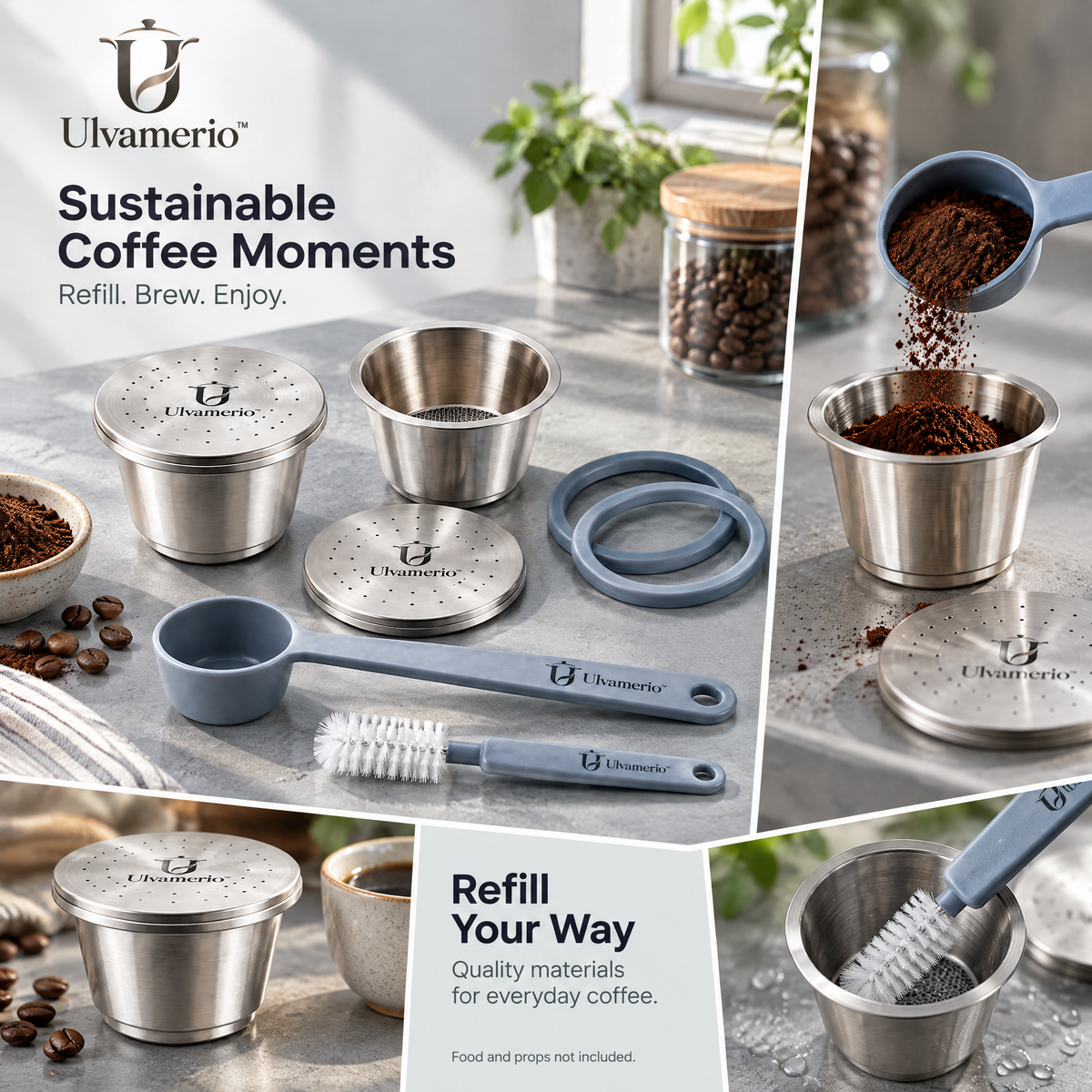 EcoPod refill, brew and rinse coffee capsule routine