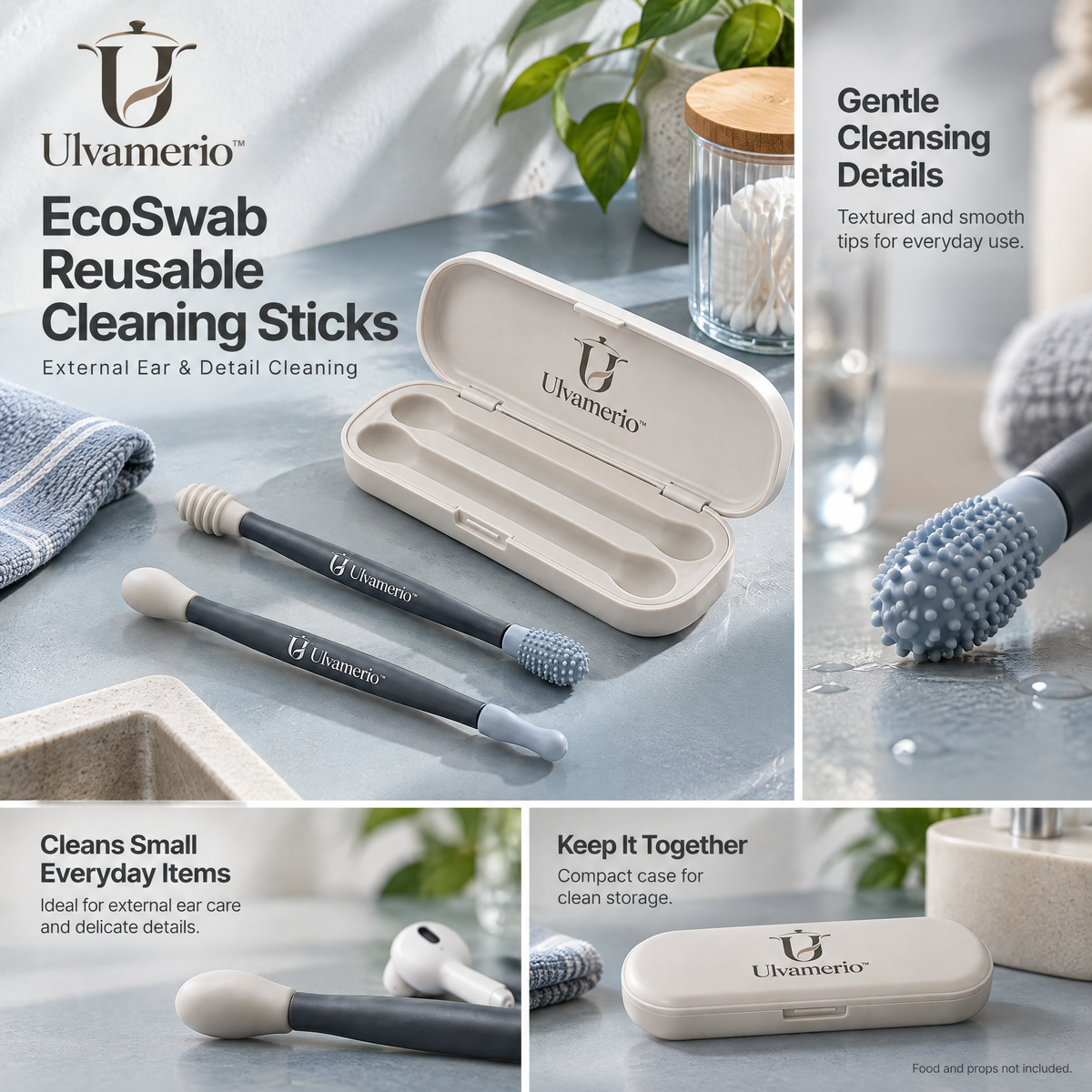 EcoSwab two reusable cleaning sticks and hinged storage case