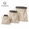 Ulvamerio FreshLinen three-size cotton-linen mesh produce bag set
