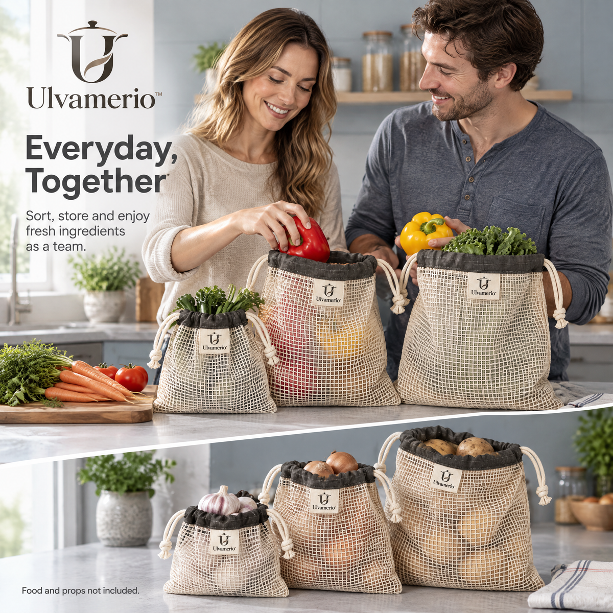 FreshLinen produce bags for sorting vegetables and everyday kitchen use