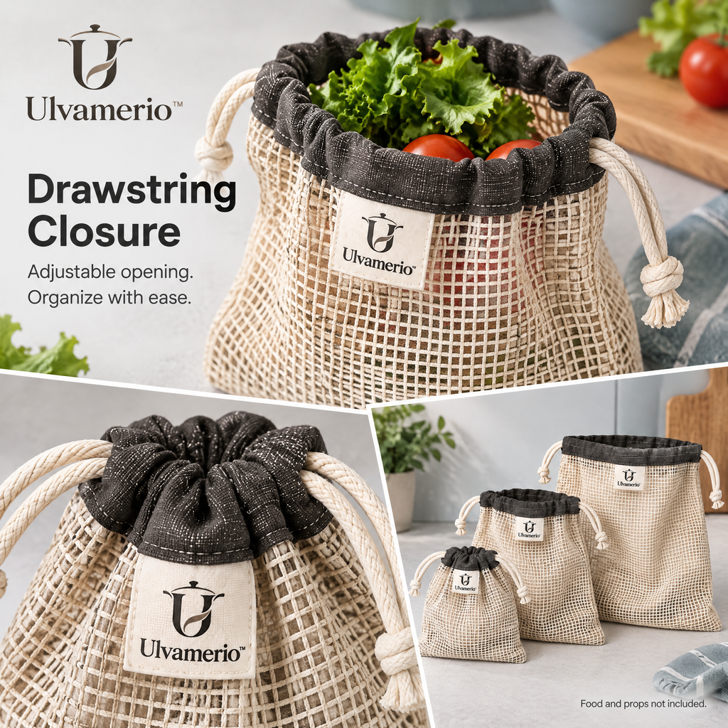 FreshLinen double drawstring closure and natural mesh construction