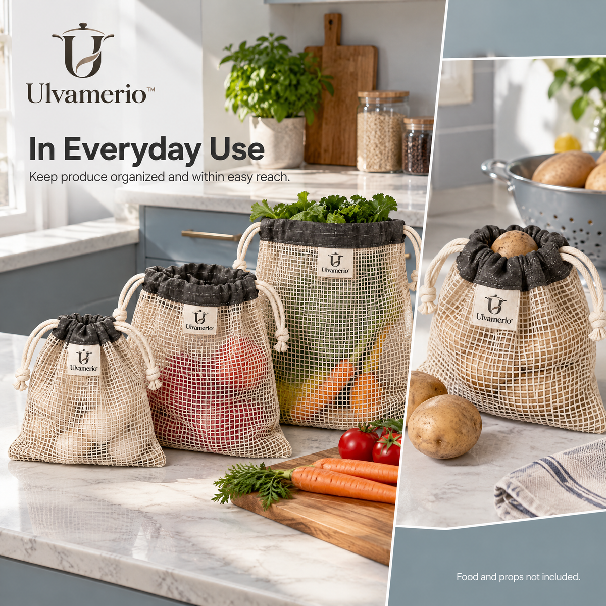 FreshLinen reusable mesh bags for shopping and organizing fresh produce