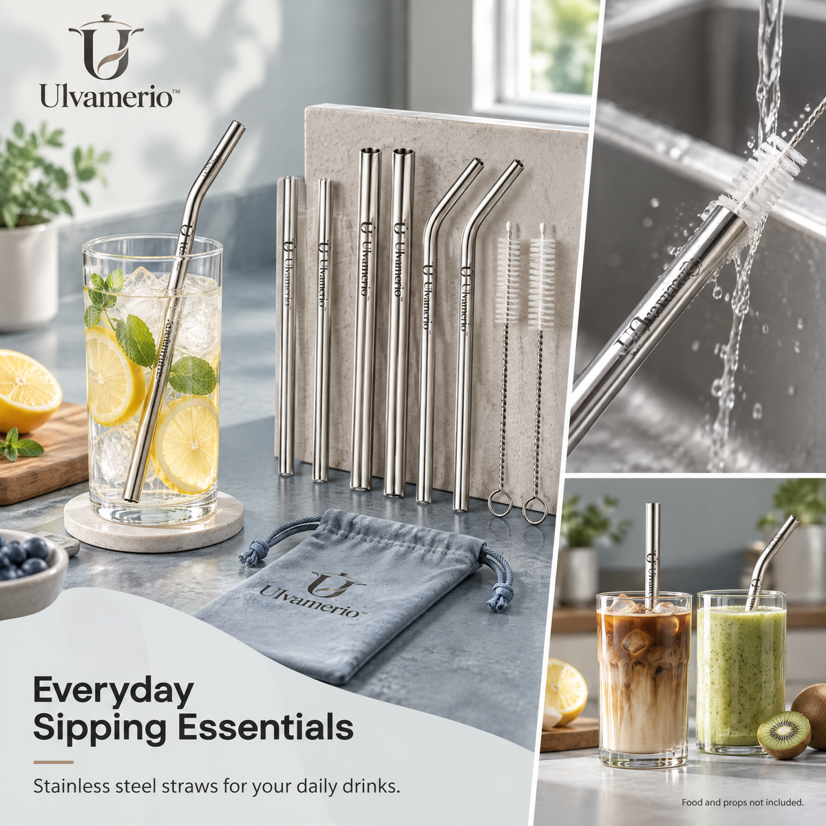PureStraw reusable straw set for everyday drinks and cleaning