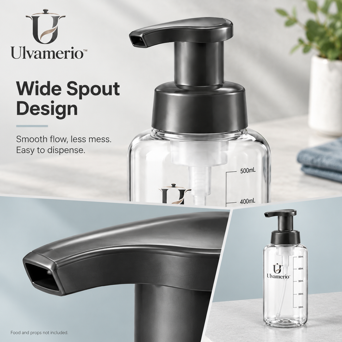 RefillFlow wide spout foaming pump design